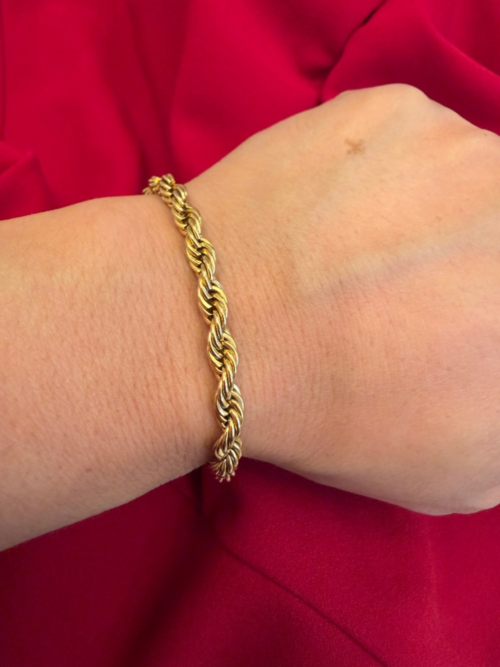 Gold rope chain bracelet
